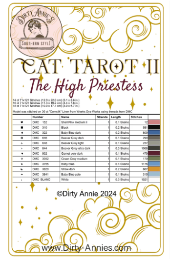 Cat Tarot II - Cross Stitch Chart by Dirty Annie's