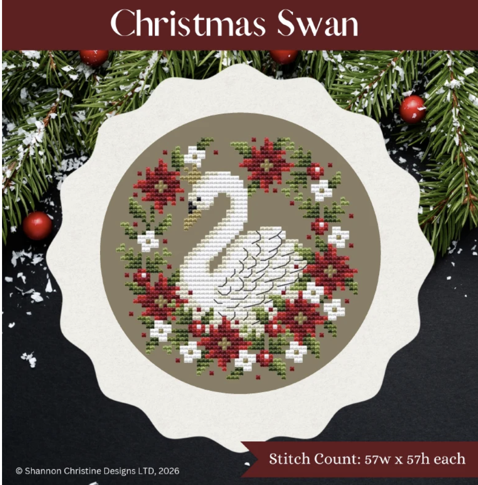 Christmas Swan - Cross Stitch Pattern by Shannon Christine PREORDER