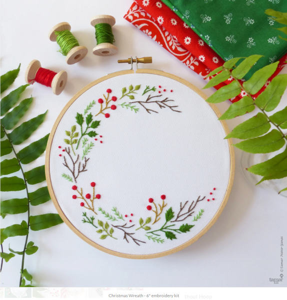 Christmas Wreath Embroidery Kit by Tamar