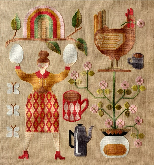 Coffee and Eggs - Cross Stitch Pattern by The Artsy Housewife