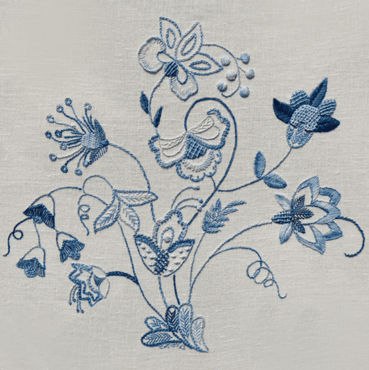 Delft Embroidery Design - Printed Panel by Roseworks