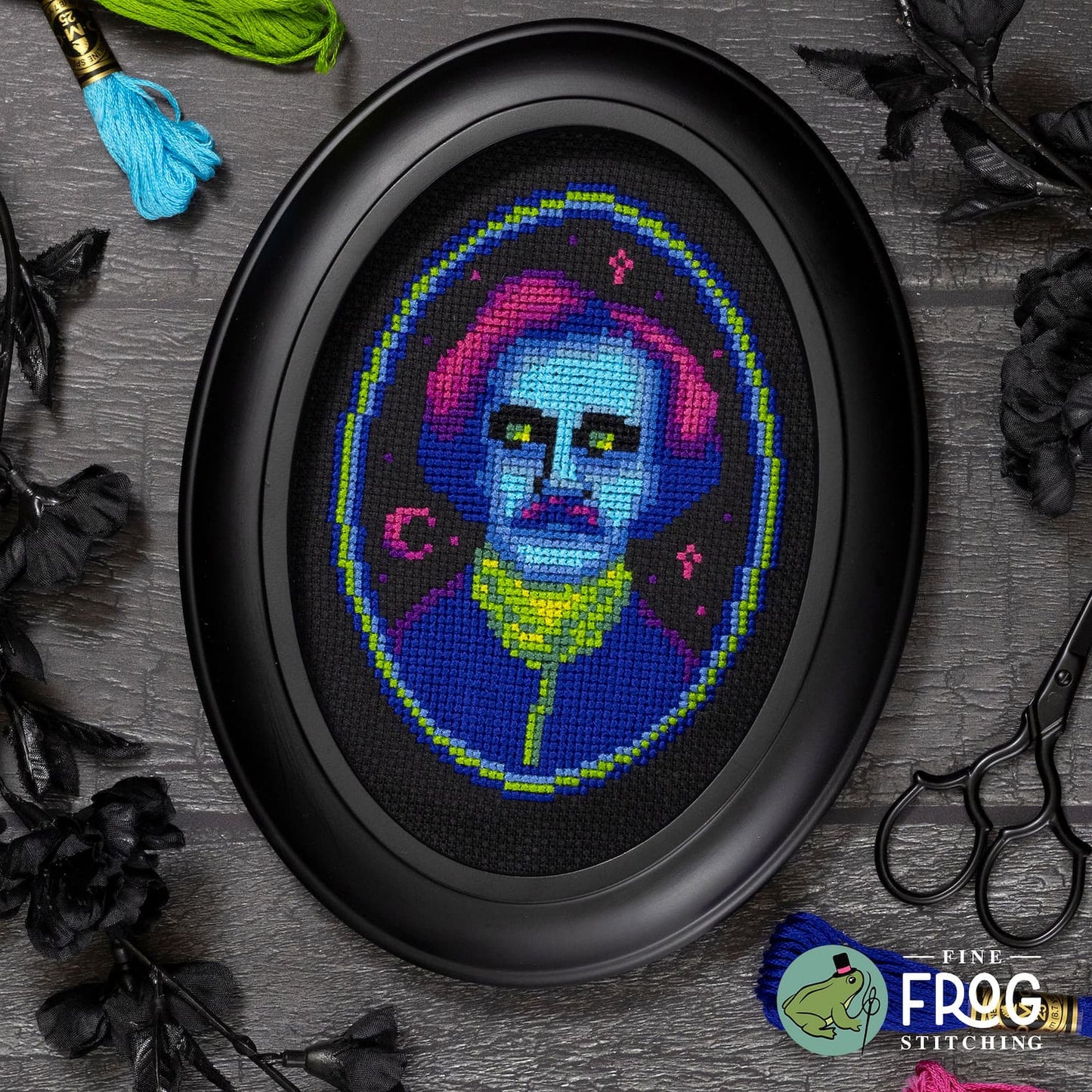 Edgar Allan Glow - Cross Stitch Pattern by Fine Frog Stitching PREORDER