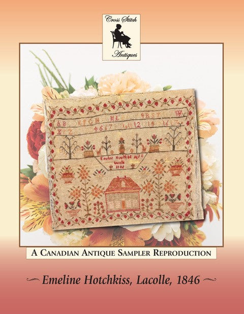Emeline Hotchkiss, Lacolle, 1846- Reproduction Sampler Chart by Cross Stitch Antiques