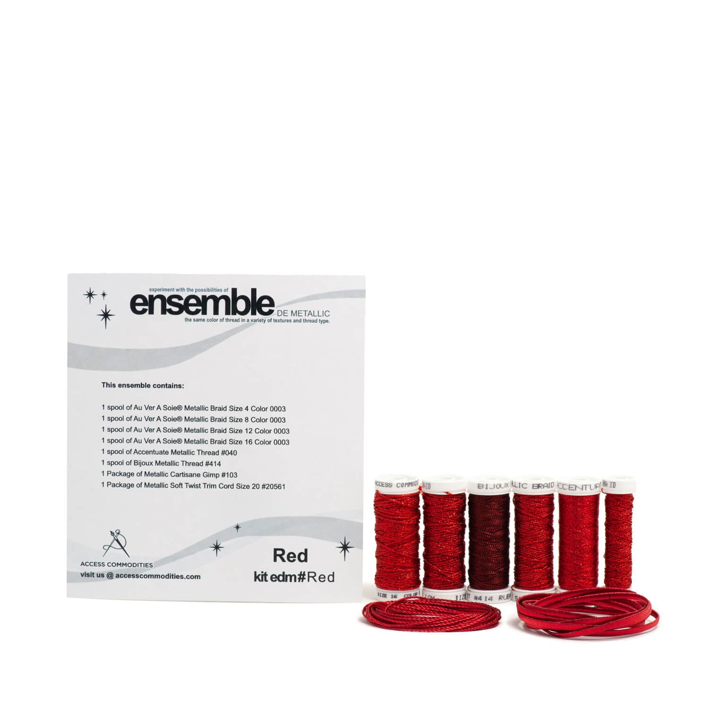 Au Ver a Soie Ensemble de Metallic - Red