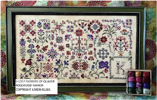 FLOWERS OF QUAKER - Cross Stitch Chart by Rosewood Manor PREORDER