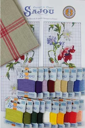 Tea Towel Embroidery Kit by Sajou