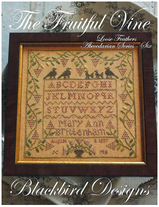 Loose Feathers Abecedarian Series ~ The Fruitful Vine - Cross Stitch Chart by Blackbird Designs