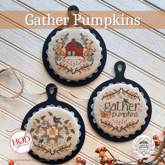 Gather Pumpkins - Cross Stitch Chart by Hands On Design