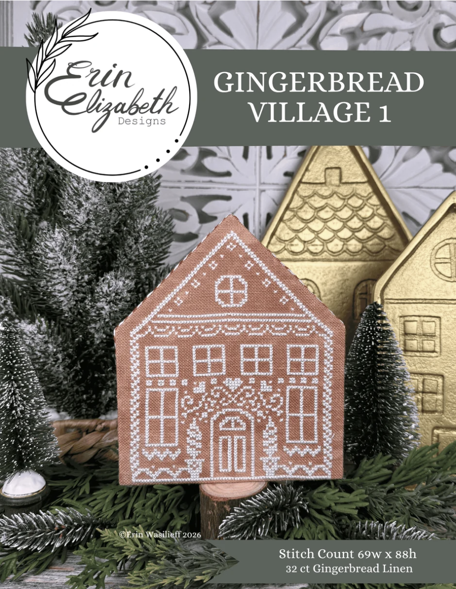 Gingerbread Village 1 - Cross Stitch Pattern by Erin Elizabeth PREORDER