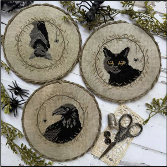 Halloween Animals Trio - Cross Stitch Pattern by Puntini Puntini PREORDER