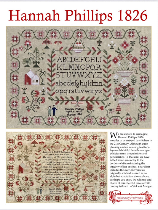 Hannah Phillips 1826 - Cross Stitch Pattern by Needlework Press