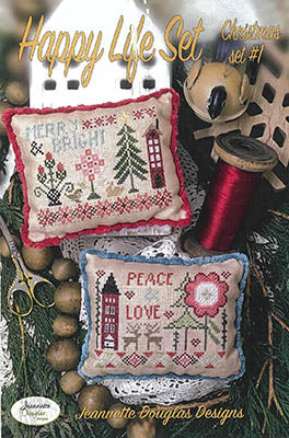 Happy Life Christmas Set #1 - Cross Stitch Pattern by Jeannette Douglas