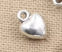 Solid Heart Charm 7mm