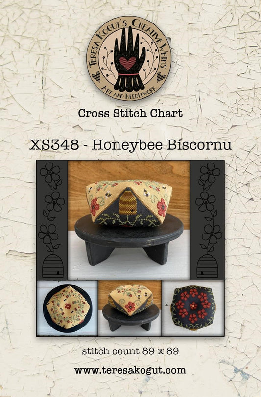 Honeybee Biscornu - Cross Stitch Pattern by Teresa Kogut