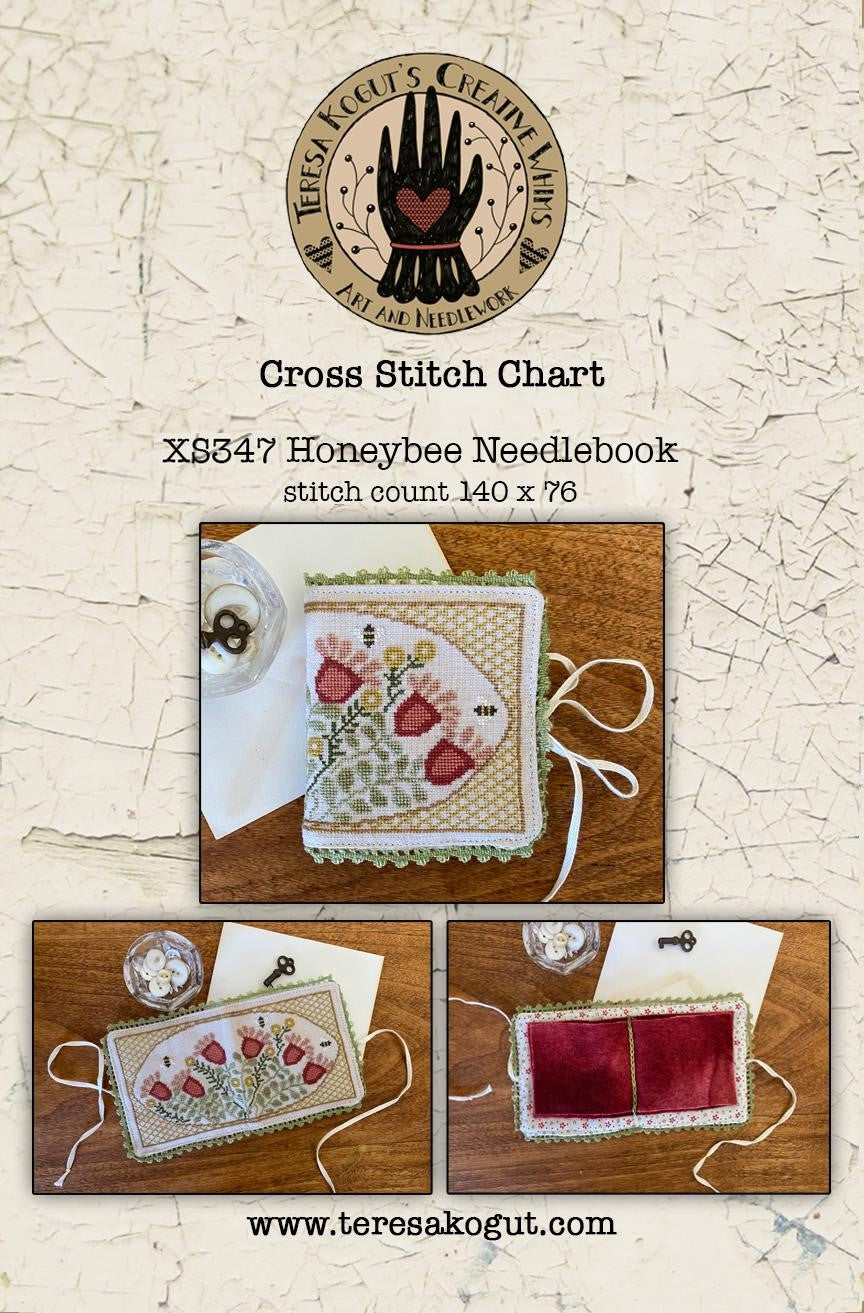 Honeybee Needlebook - Cross Stitch Pattern by Teresa Kogut