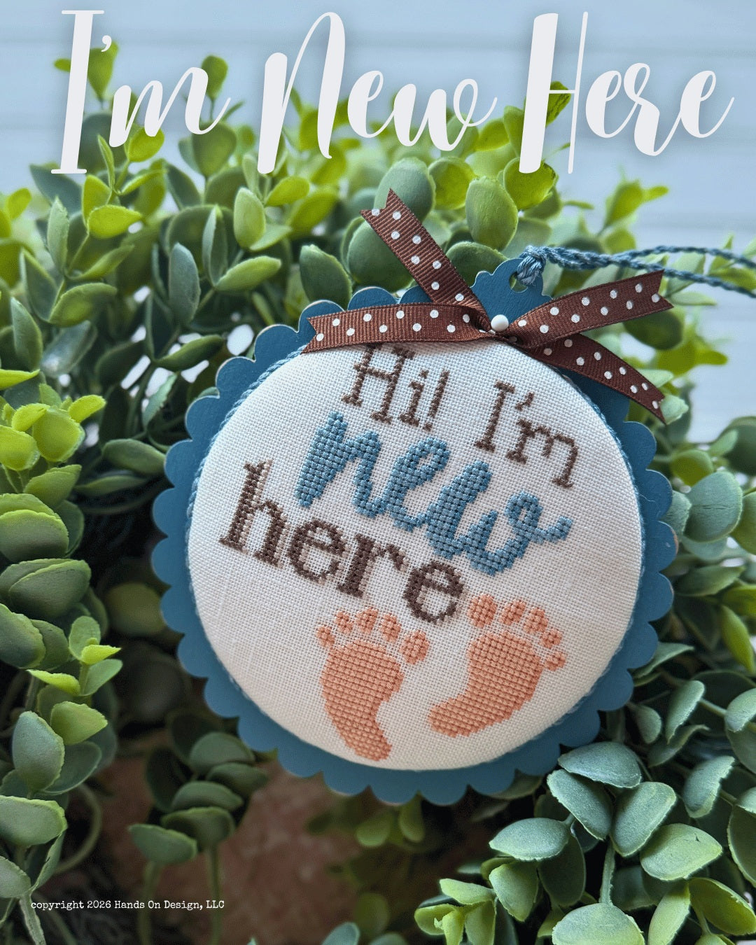 I'm New Here - Cross Stitch Pattern by Hands on Design PREORDER