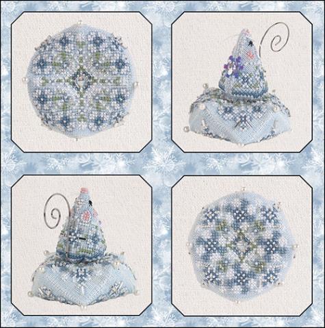 Frost Flower Garden Biscornu & Mouse - Pattern by Just Nan PREORDER