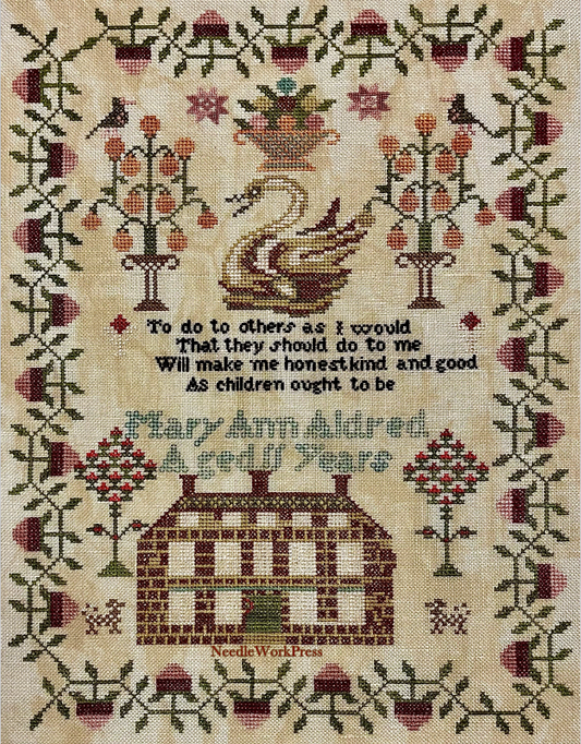 Mary Ann Aldred  - Reproduction Sampler Chart by Needlework Press