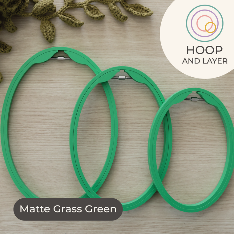Seamless Oval Embroidery Hoop – Matte Grass Green