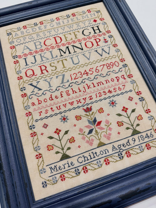Merie Chilton 1846 - Reproduction Sampler Pattern by The Scarlett House PREORDER