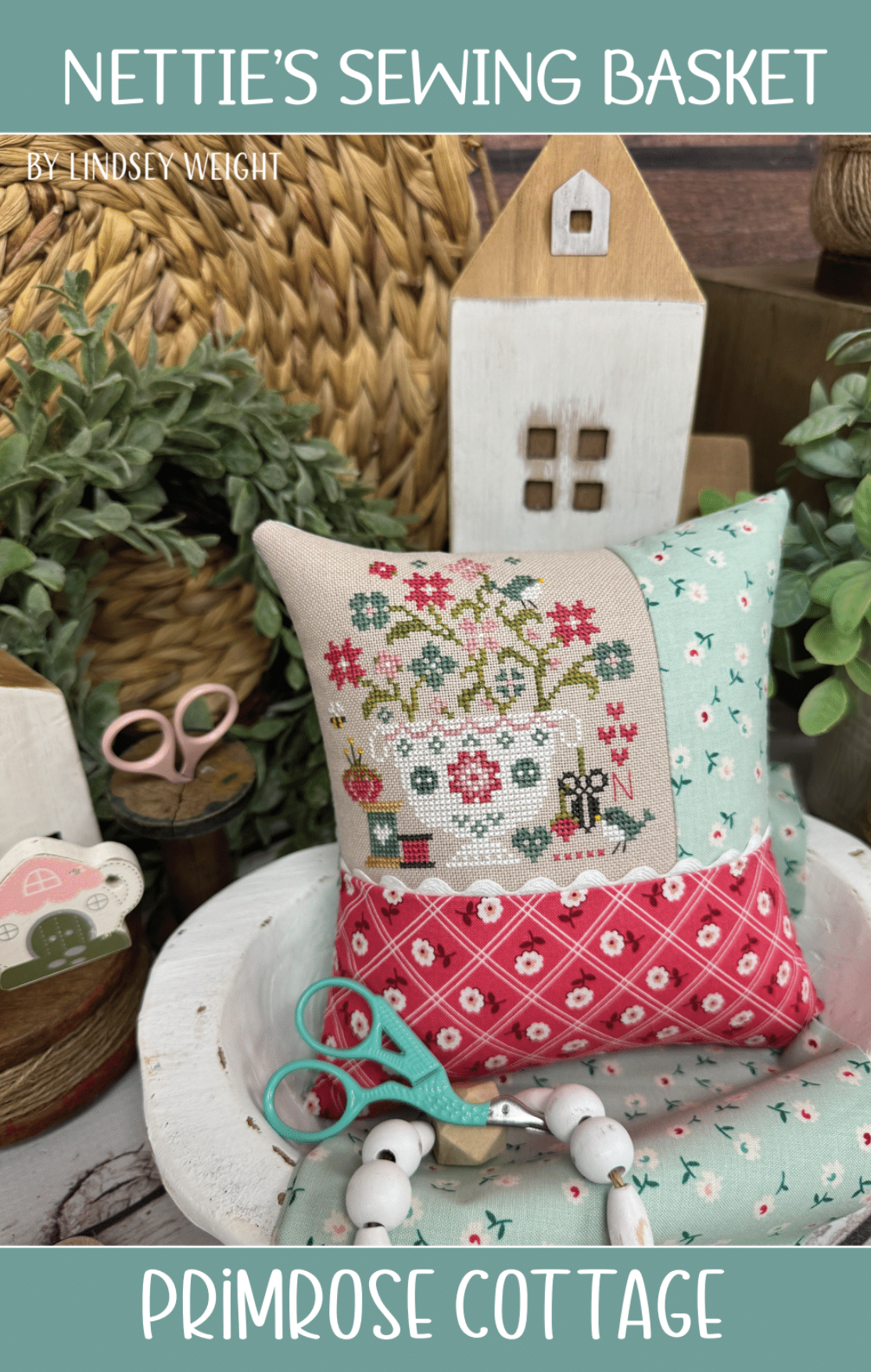 Nettie's Sewing Basket - Cross Stitch Pattern by Primrose Cottage