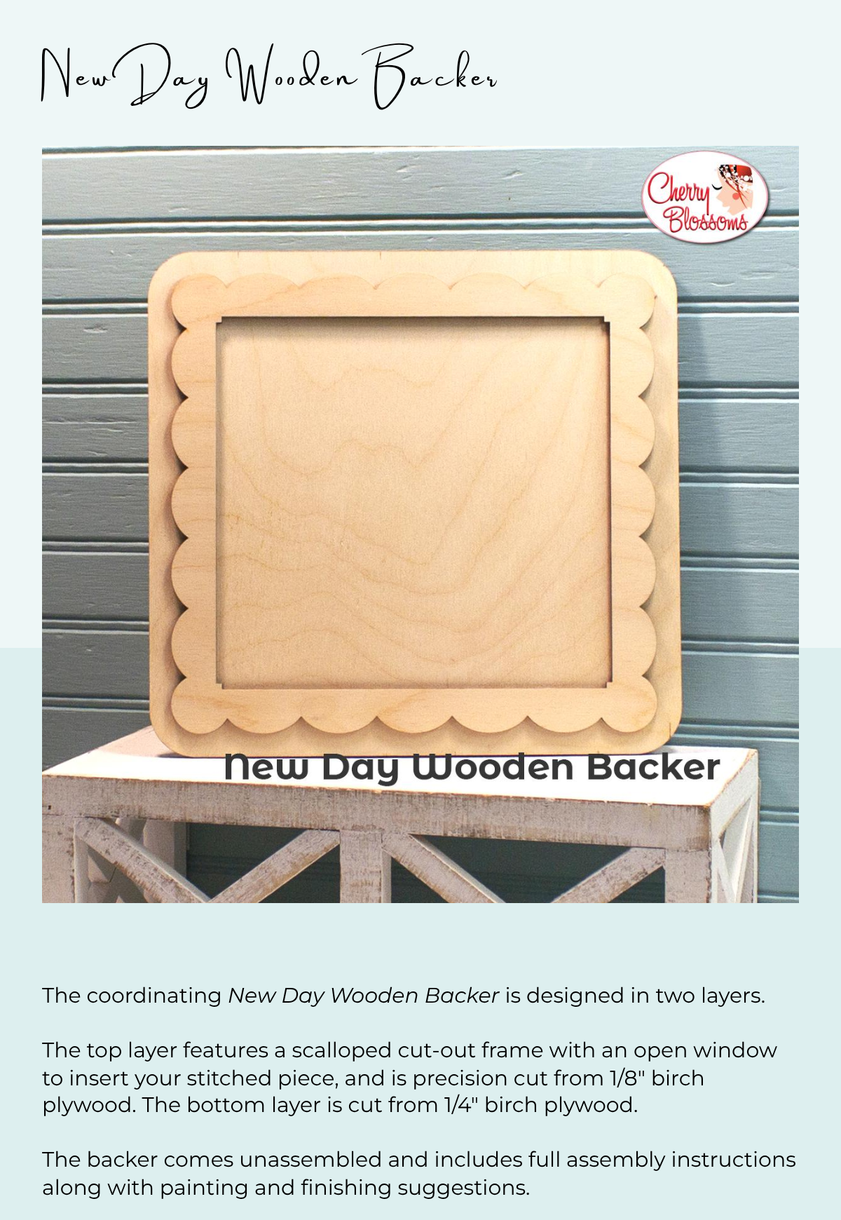 New Day Backing Board by Cherry Blossoms PREORDER