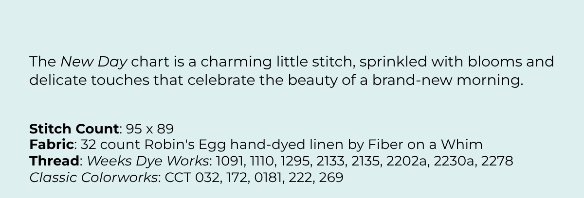 New Day - Cross Stitch Pattern by Cherry Blossoms PREORDER