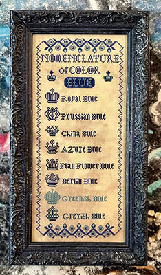 Nomenclature of Colors Blue - Cross Stitch Pattern by Kathy Barrick