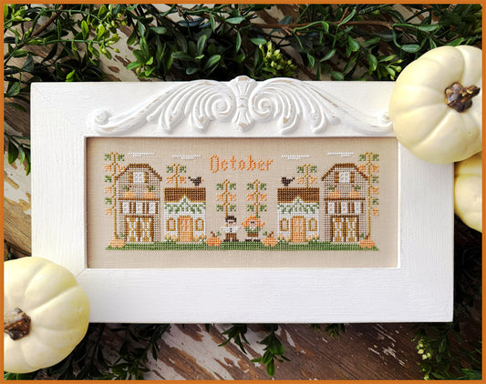 Mini Monthly Village October - Cross Stitch Pattern by Country Cottage Needleworks