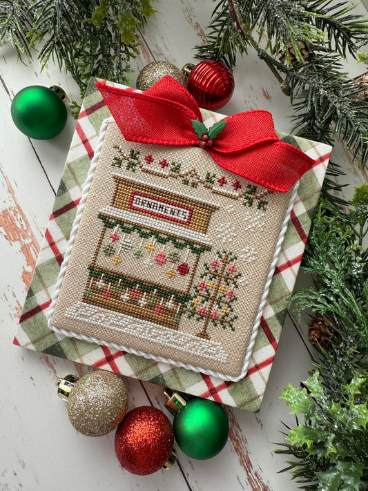 Christmas Market #3 Ornament Stand - Cross Stitch Pattern by Country Cottage Needleworks