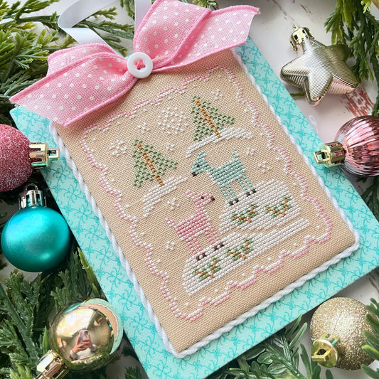 Christmas Deer #11 Pastel Collection- Cross Stitch Chart by Country Cottage Needleworks