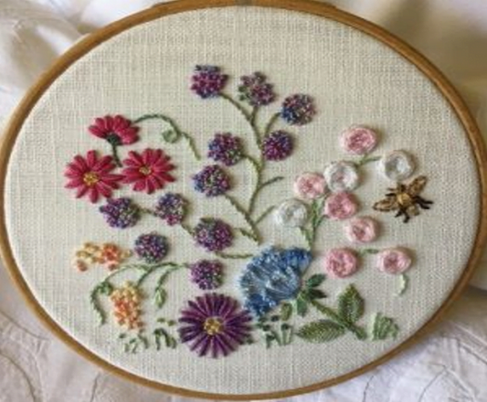 Peace Embroidery Design - Printed Panel by Roseworks
