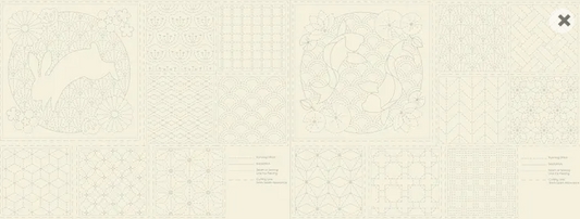 Sashiko Panel Natural - Rabbit