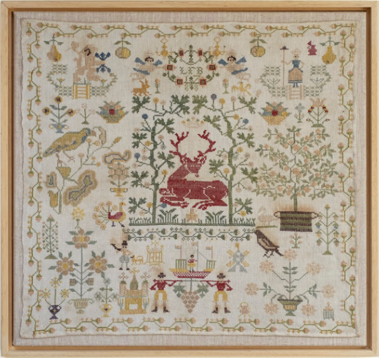 LFB 1788 Red Deer Sampler - Cross Stitch Pattern by Modern Folk Embroidery