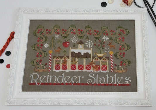 Reindeer Stables - Cross Stitch Pattern by Quaint Rose Needlearts