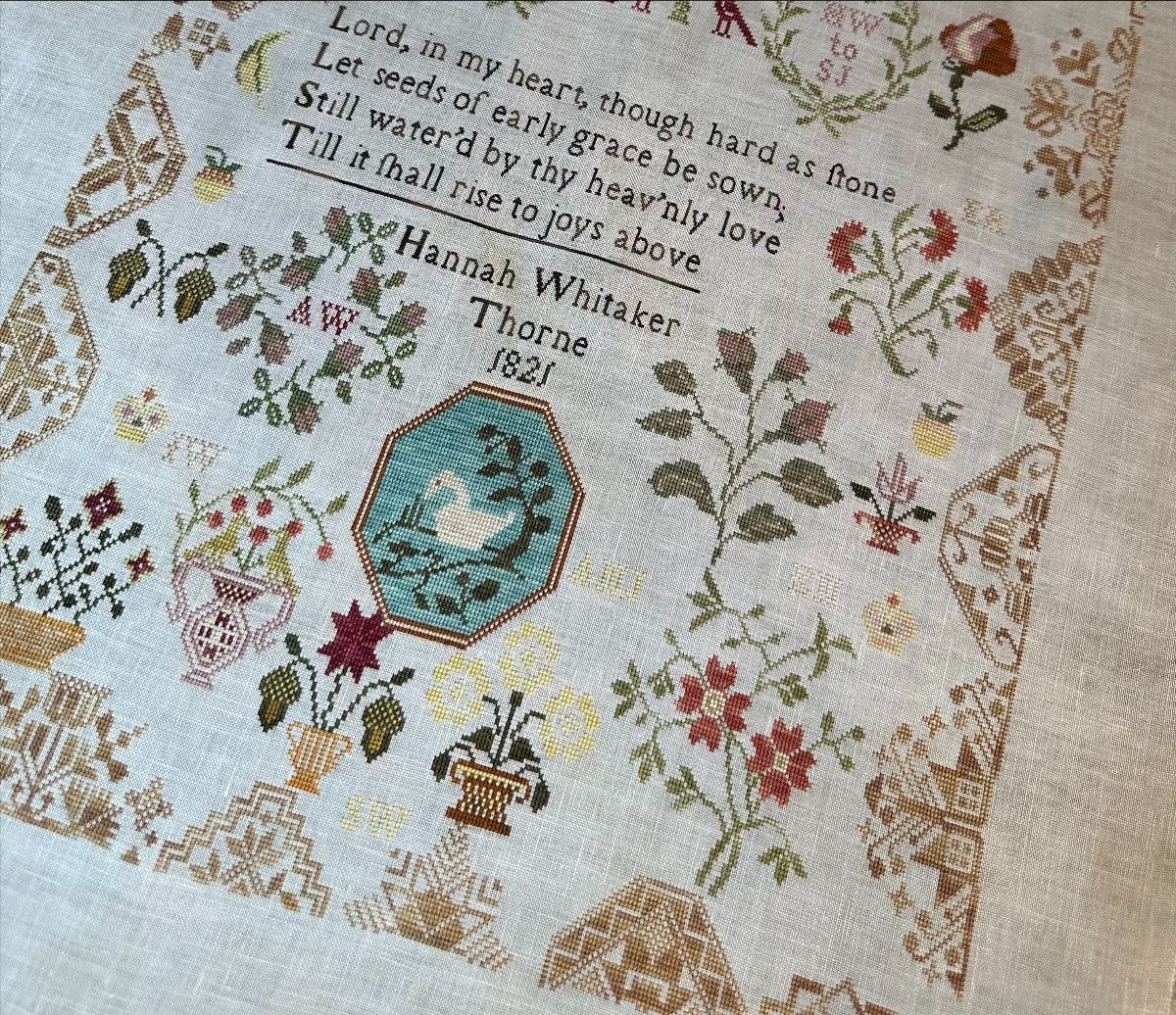 Hannah Whitaker Thorne 1821 - Reproduction Sampler Pattern by Cross Stitch Antiques PREORDER
