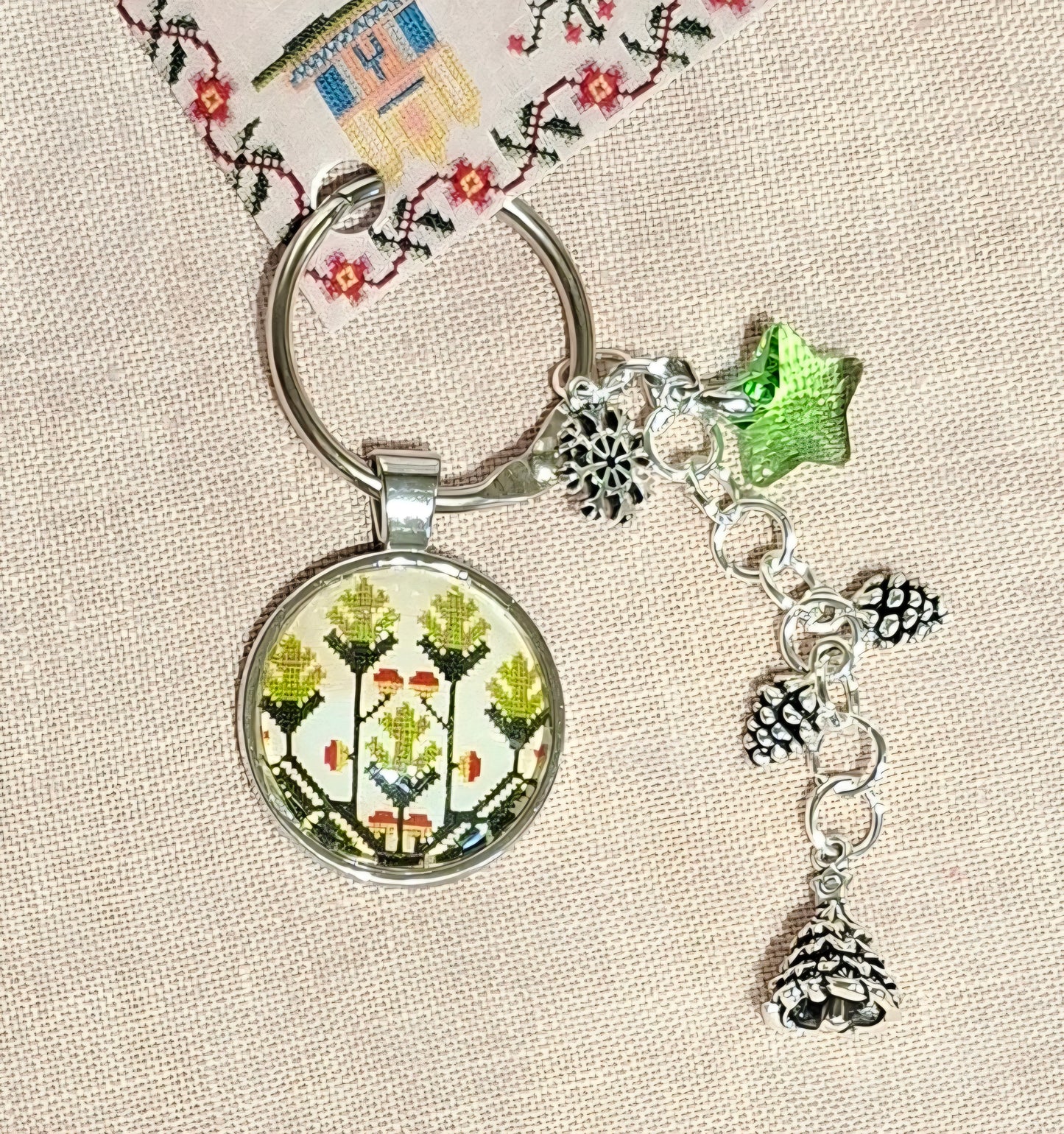 Christmas Trees Scissor Fob by Minnie McBean