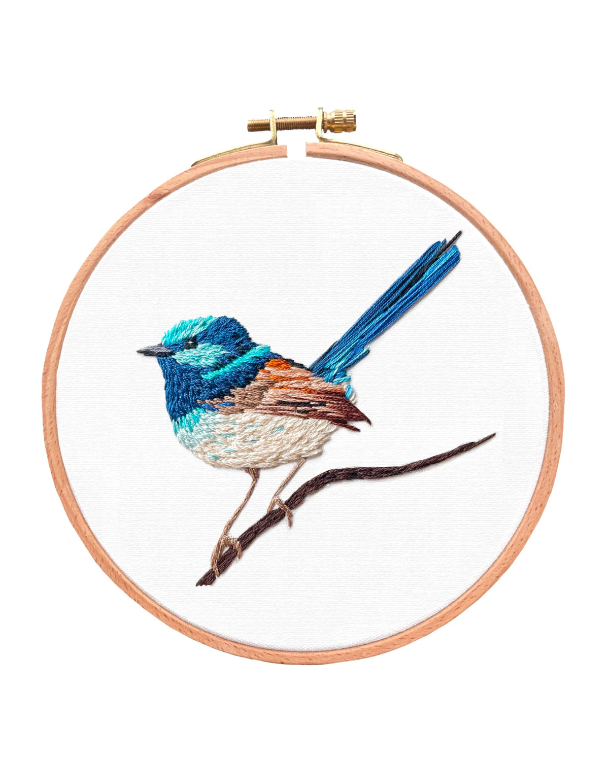 Blue Wren - Embroidery Kit by Stitched Up Kits