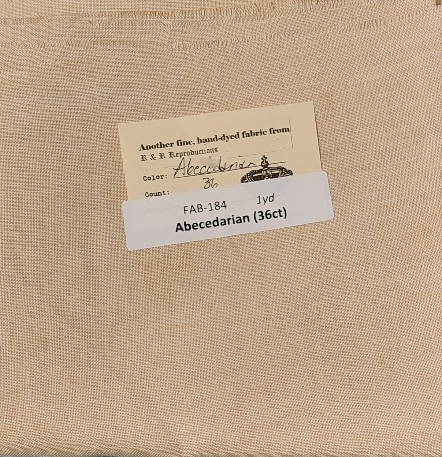 36 count Hand Dyed linen by R&R Reproductions - Abecedarian