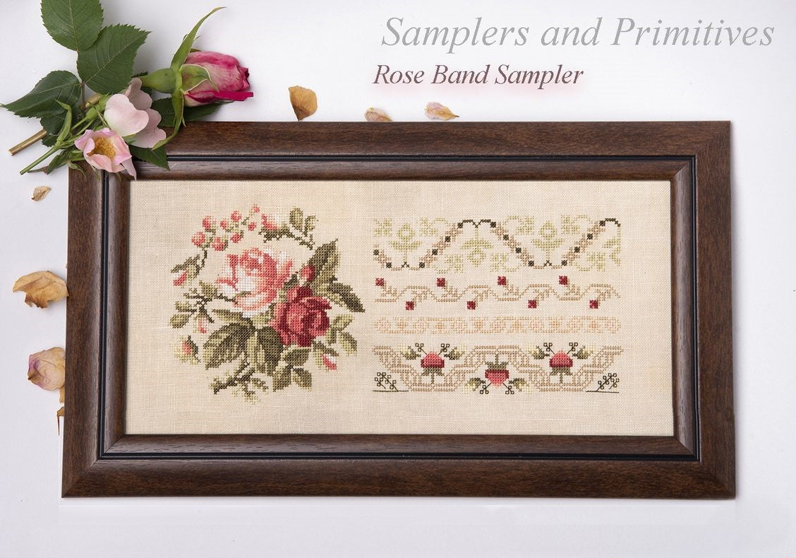 Rose Band Sampler - Cross Stitch Pattern by Samplers and Primitives – A ...