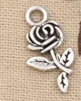 Rose Charm 21mm x 13mm