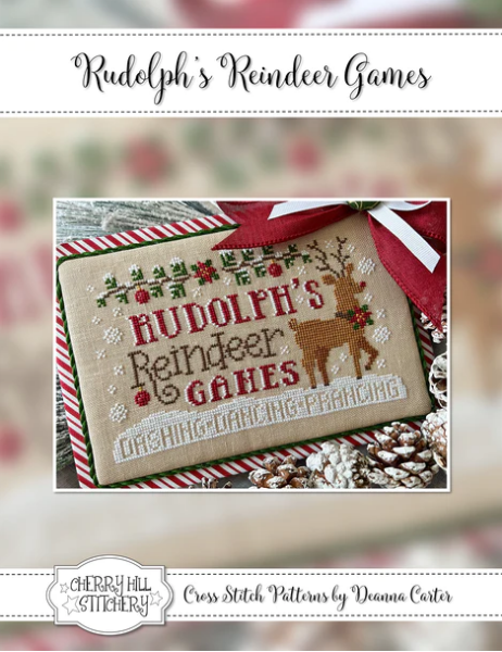 Rudolph's Reindeer Games - Cross Stitch Pattern by Cherry Hill Stitchery