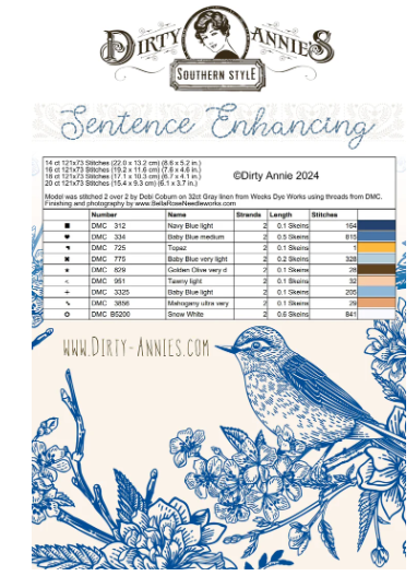 Sentence Enhancing - Cross Stitch Pattern by Dirty Annie's