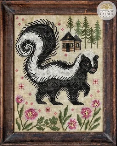 A Year in the Woods II #10 The Skunk - Cross Stitch Chart by Cottage Garden Samplings