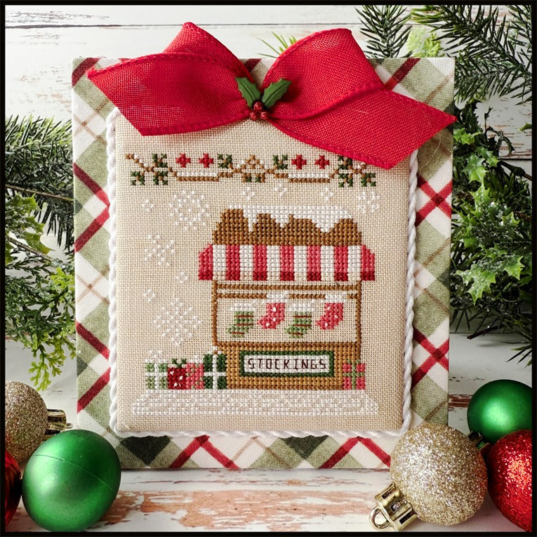 Christmas Market #4 Stocking Stand - Cross Stitch Pattern by Country Cottage Needleworks