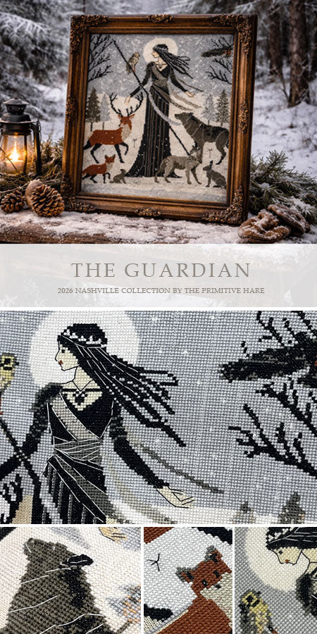 THE GUARDIAN - Cross Stitch Pattern by The Primitive Hare PREORDER