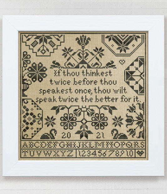 Think Twice - Cross Stitch Pattern by Modern Folk Embroidery