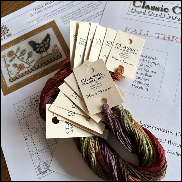 Autumn Colours Thread Pack plus FREE chart by Little House Needleworks