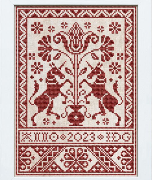 The Unicorn Pincushion - Cross Stitch Pattern by Modern Folk Embroidery