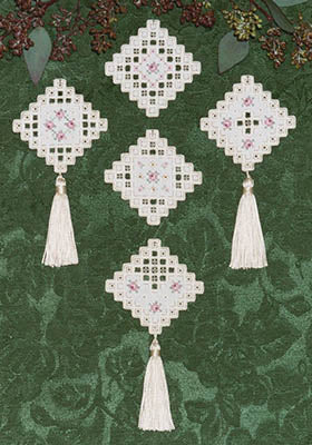 Victorian Roses - Hardanger/Cross stitch Ornaments Pattern by X's & Oh's